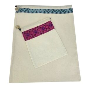 Tory Burch Canvas Drawstring Dust Cover Bags Storage Travel Goldtone Logo Pulls